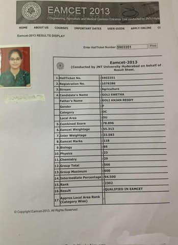2013 result record, page 1